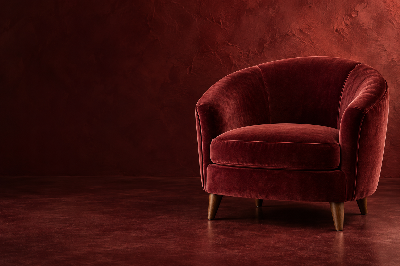 Burgundy armchair